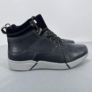 Propet Ankle Boots Womens Size 8.5 5E Extra Wide Black Leather Chukka‎ MCV032L